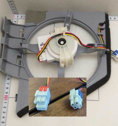 Samsung Fridge and Freezer Condenser Fan Motor With Frame, RSA1NHVG1/XSA, 04130