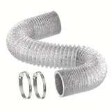 Universal Cloth Dryer Duct Hose 102mm Outlet 2400mm Length Aluminium including 2 Clips