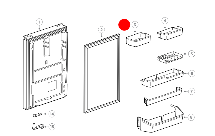 Haier HRF360BDG Refrigerator Left Door Shelf B (Diagram Part 3)