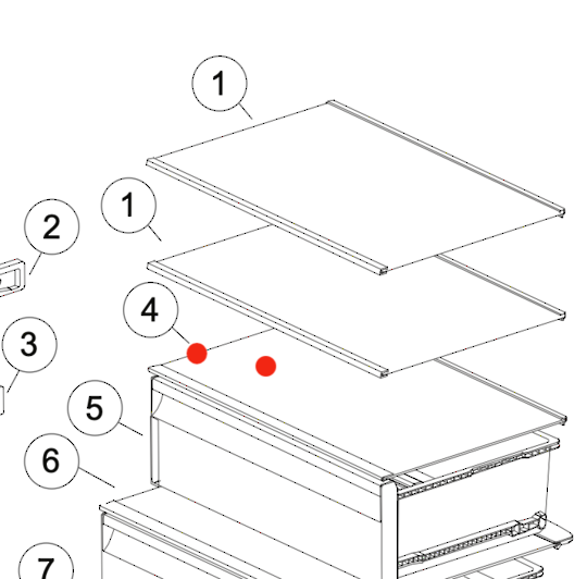 Hiaer Fridge Glass Shelf Top of Veggie