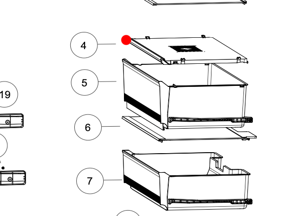 Haier Fridge Upper Veggie Bin Crisper Cover Shelf – Fresh Storage (Location ID 4) HRF520FHS, HRF450BS2