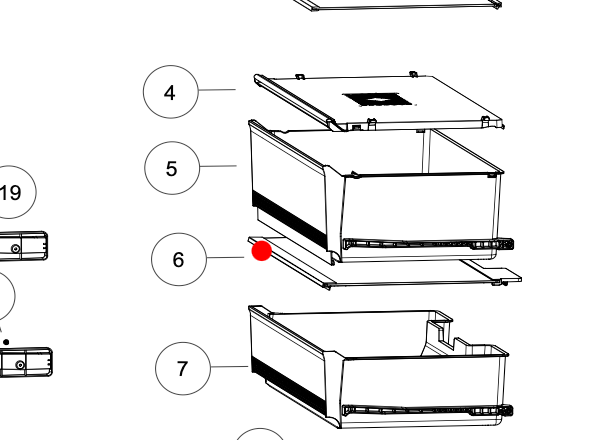 Haier Fridge Door Lower Veggie Bin Criper Bin Draw MYZONE MY ZONE Top Cover Or Shelf  HRF520FHS, HRF450BS2
