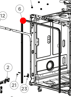 Fisher & Paykel Dishwasher Door Strip Sealing Door Around The Cabinet DW60UN2B2