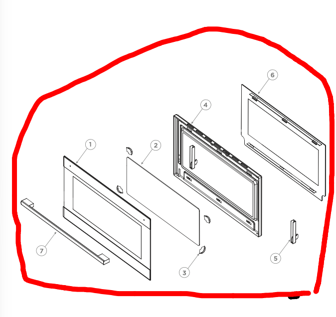 Haier Eurotech Oven Door Complete HOR90S9MSX1 ED-EUROC90BK ED-EUROC90SS ED-EUROGE90BK ED-EUROGE90SS