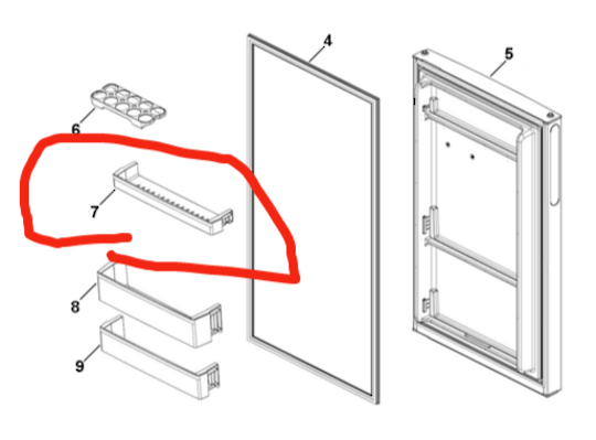 Haier Fridge Top Egg Shelf On Door