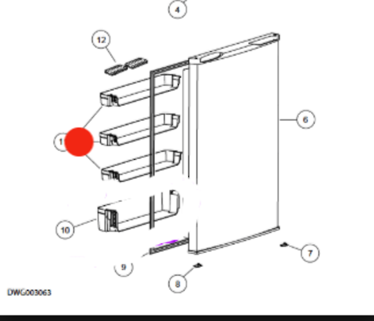 Haier Fridge Freezer Middle and Upper Shelf On Door HRZ-322, 61143-B