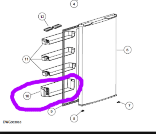 Haier Fridge Freezer Large Shelf On Door 00121