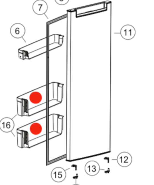 Haier Fridge Fridge Bottle Shelf HRF360TW, HRF360TS
