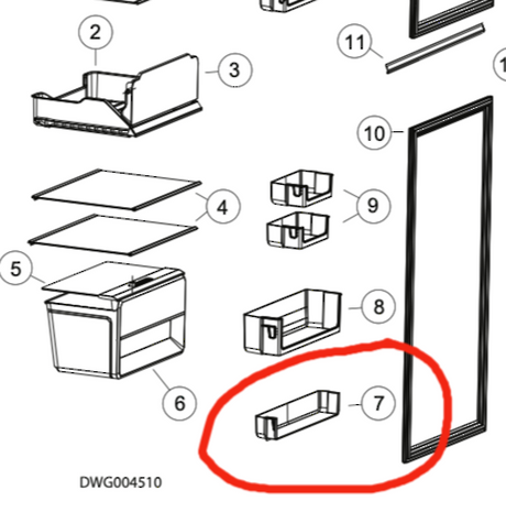 Haier Fridge Fridge Lowest Shelf HRF220TW, HRF220TS,**X01173