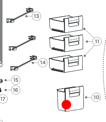 Haier Vertical Freezer Drawer 1st From Bottom HVF91VW 62226-A
