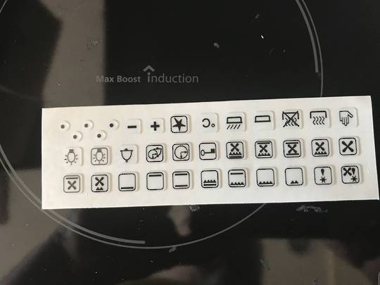 Oven Control Panel Decal Sticker Symbols Label 7
