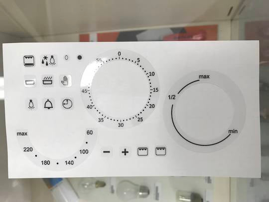 Oven Control Panel Decal Sticker Symbols Label 6