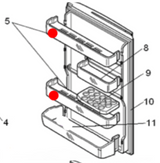 Mitsubishi Fridge Top Shelf MR-BF290B, MR-BF325B, MR-BF390B, MR-BF290C, MR-BF325C, MR-BF390C, MR-C375B, MR-C405B, *89118