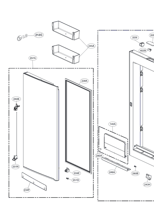 LG Fridge Door Top Or Low Shelf