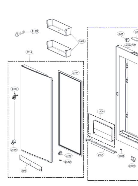 LG Fridge Door Top Or Low Shelf