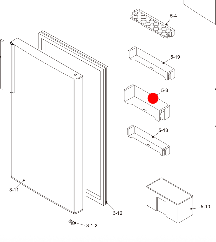 Sharp Fridge Bottle Shelf SJ-X339M-SL SJ-X339S-SL