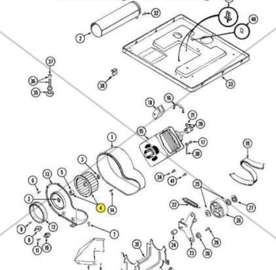 Whirlpool Maytag GE Dryer Blower Wheel Impeller Fan Blade DDE7600AGW LDE7304AGE LSE7804AGE, LSE7806GGE, LSE7806GTE *3836