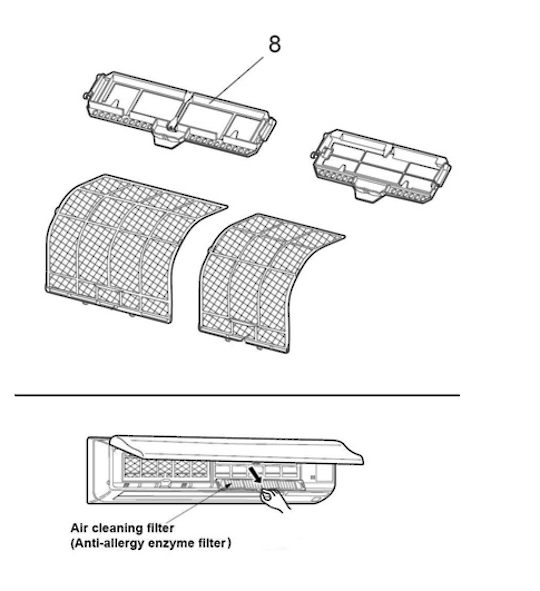 Mitsubishi Aircon Catechin Air Filter Plasma Deodorizing Filter (Left) MSZ-FB25VA-A1 MSZ-FB35VA-A1 MSZ-FB50VA-A1