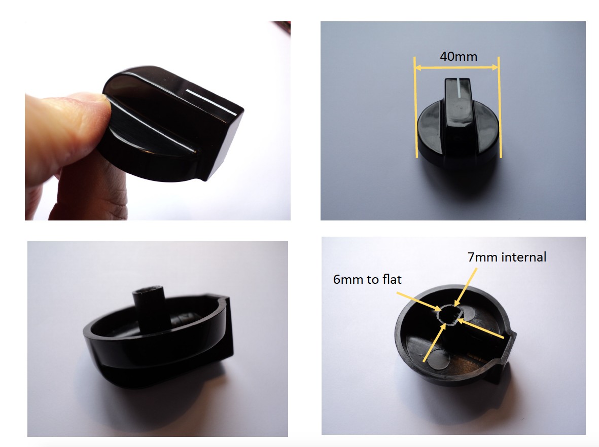 Classique Cooktop Knob CLS64B, Baumatic Black Knob BLS64B, BK10B, CLS64B, * 12166100000004