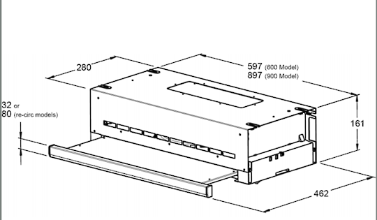 Slideout Rangehood Replace Fisher & Paykel Rangehood Slide Out RH600, HS60C