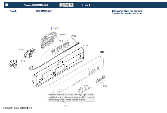Bosch Dishwasher Controller Board Pcb SGS46M78AU, SGS46M72AU, **42545