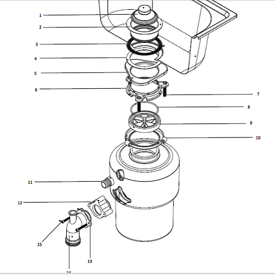 Robinhood Waste Disposer Rubber and Flange Gasket SEII500Q ,SEII500QA ,SEII750QA