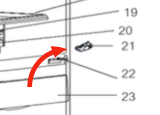 Mitsubishi Fridge Stopper Hinge MR385RL/385, MR385RL, MR385RL-ST, MR385TL, MR385SL, MR385SL-ST, MR385UL/UL-ST, MRCU375SL, MRCU41