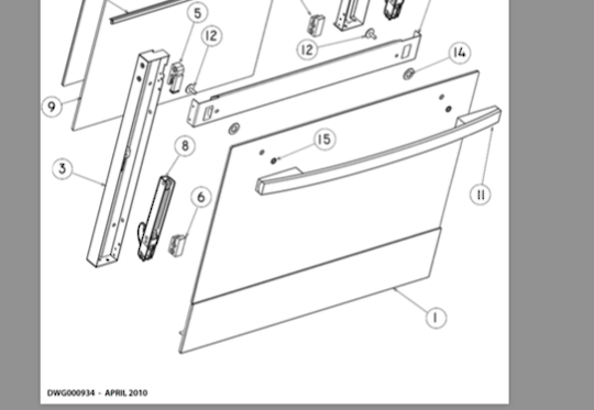 Fisher Paykel Oven Door Glass Outer External OB60SCMX1,OB60SCEX1, OB60SDTX1, OB60SVMX1, OR60SDBSX1, OR60SDBGX1, ORSDBGX1, OB60BD