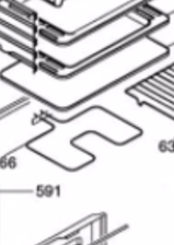 Delonghi Oven Lower Element DMFPS90, AMI19R, Ami 19, May for DMFPS901
