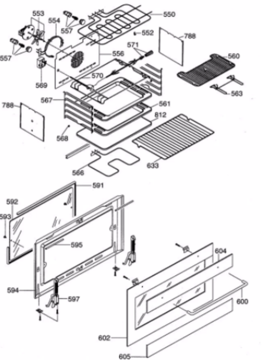 Delonghi Oven Lower Element DMFPS90, AMI19R, Ami 19, May for DMFPS901