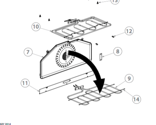 Fisher Paykel and Elba Oven Bake Element Lower OB90S4LEX2, OB90S4LEX3, OR90SCBGFX2, OR90SDBGFX2, O690SDBSIX1, OR90SDBGFX3, OR90S
