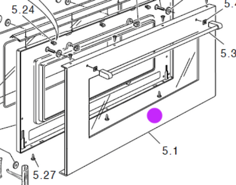 Delonghi Oven Door Outer Glass External Glass