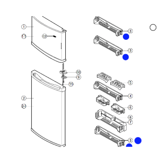 Samsung Fridge and Freezer Door Shelf SR-29NXB, SR-29NXB, SR-33NXB, SR-33NXB, SR-V29H, SR-V33H