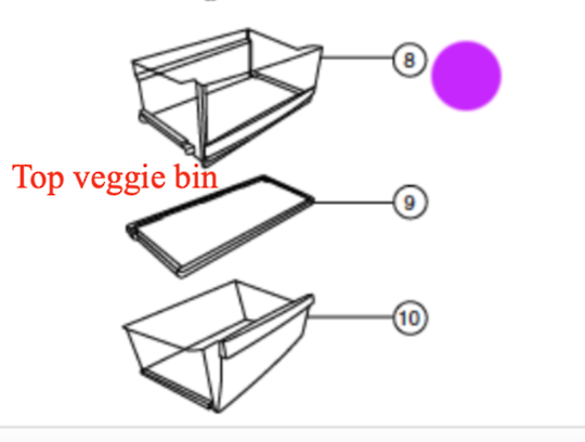 Panasonic Fridge Veggie Bin Crisper Bin Upper Fresh Safe