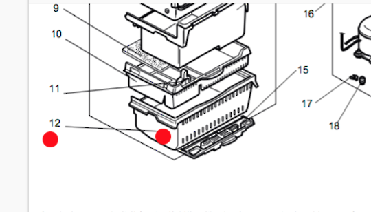 Mitsubishi Freezer Bin Lowest MRCU375P, MRCU415P, MRCU375T, MRCU415T, MRCU375U, MRCU415U, MRCU375X, ***HJ3475