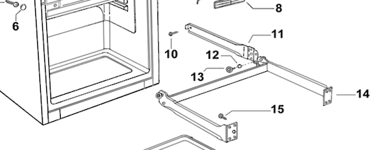 Fisher Paykel Fridge Veggie Bin Or Crisper Bin Roller Wheels Side Rail Right Side E415H Series, 877643
