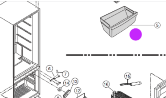 Panasonic Fridge Vege Crisper Bin Tray NR-BR34AMSAU, NR-BR34AMWAU CNRAH-313620 CNRAH-275424
