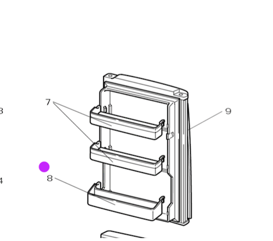 Mitsubishi Fridge Bottle Shelf MR-H290S, MR-H290U, MR-H290X, (Includes All -W & -St No Longer Available
