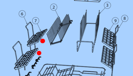 Fisher Paykel Dishdraw Dish Draw Glass Holder Left Side DD60DAW8, DD60DAX8, DD60DAW9, DD60DAX9, DD60DCW9, DD60DCX9, DD60SAX9, Dd