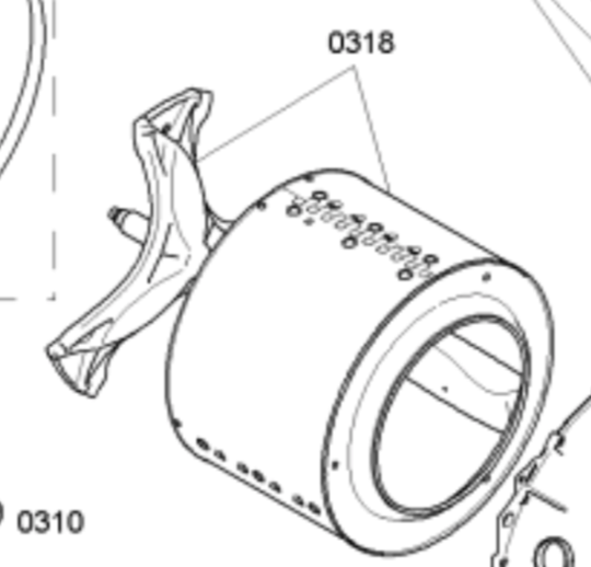 Bosch Siemens Washing Machine Inner Drum Kit Including Spider Shaft -WAS24460AU, WAP24160AU, WM12S360AU