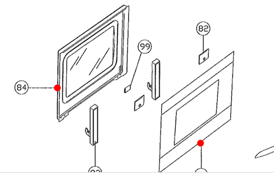 Nouveau Oven Outer Glass and Inner Glass TP60SS, TF60WH, No Longer Available