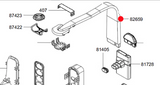 Smeg Dishwasher Upper Spray Arm Duct Housing , Alim.Hose Upper Spray 08
