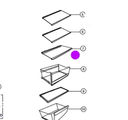 Panasonic Fridge Shelf Middle NR-BW465,NR-BW415, NRBW415, NRBW465