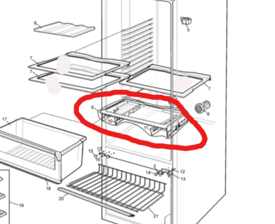 Westinghouse Fridge Veggie Bin Cover Shelf WBM3700SB, No Longer Available