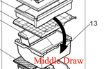 Mitsubishi Fridge Middle Draw Bin MRC375, C405B, C405BL, MR-C375B, MR-C375C, MR-C405B, MR-C405C, MR-C375C-R MR-C375G *89405