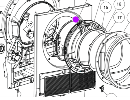Fisher Paykel Dryer Door Seal Gasket DE4060M1, DE4060M1