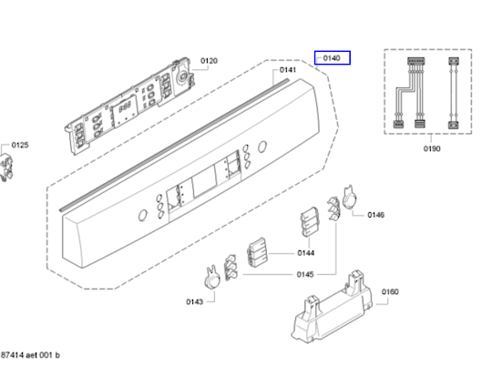 Bosch Dishwasher Panel Fascia Panel Frame SMS63M38AU/98,SMS63M38AU/01, SMS63M38AU/97 Silver