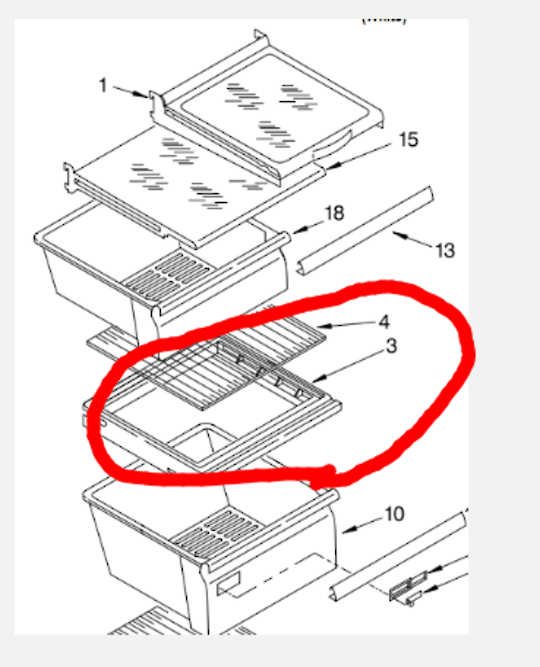 Whirlpool Fridge Crisper Bin Cover Frame 6ED2FHKXKQ01, Page 2
