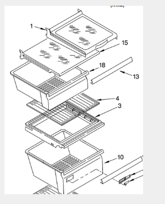 Whirlpool Fridge Crisper Bin Cover Frame 6ED2FHKXKQ01, Page 2