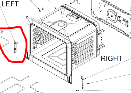 Everdure Oven Hinge Support Left OBEG63, OBES61, OBES62, OBES63